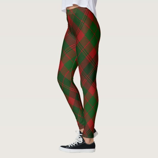 Kerstrood groen toneelpatroon leggings (Links)