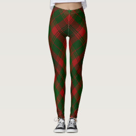 Kerstrood groen toneelpatroon leggings