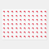 Kerstrood, groen wit, zwart, kersthatpatroon inpakpapier vel (Voorkant)