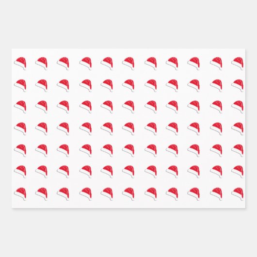 Kerstrood, groen wit, zwart, kersthatpatroon inpakpapier vel (Voorkant)