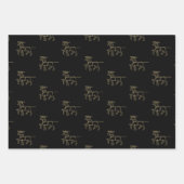 Kerstrood groen zwart goud rendieren van Kerstmis Inpakpapier Vel (Voorkant 3)