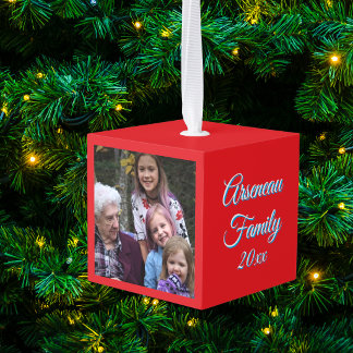 Kerstrood Herinneringen met Gram Foto Personalisee Decoratie