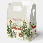 Kerstrood huis Lantaarn Pine Trees voor Vor Box Bedankdoosjes (Geopend)