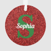 kerstrood Initiaal monogram naam Ornament (achterkant)