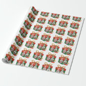 Kerstrood Kabouter en een Groene Kabouter Cadeaupapier (Uitgerold)