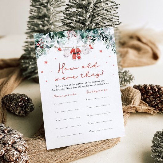 Kerstrood Kerstman Baby shower hoe oud waren ze Kaart