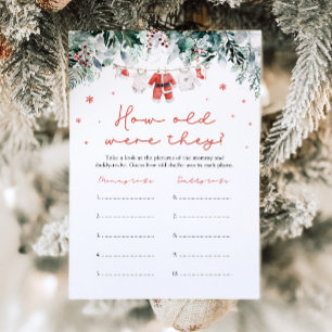 Kerstrood Kerstman Baby shower hoe oud waren ze Kaart