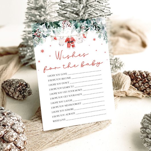 Kerstrood Kerstman wenst voor Baby advies spel Kaart