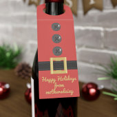 Kerstrood Kerstpak Feestelijke Bottle Hanger Label