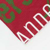 Kerstrood, lange naam herhalend fleece deken (Hoek)