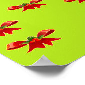 Kerstrood lint op groen poster (Hoek)