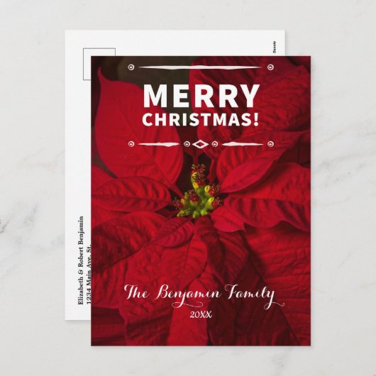  kerstrood met kerst, aangepast feestdagenkaart (Voorkant / Achterkant)