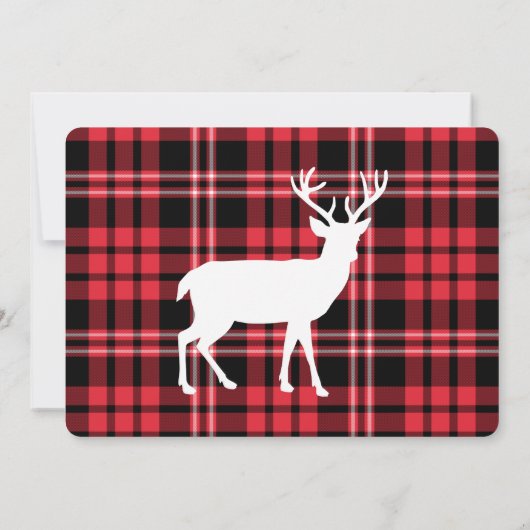 Kerstrood met pantserpatroon White Stag (Achterkant)