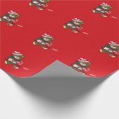 Kerstrood met peildatum Teddy Bear, op maat gemaak Cadeaupapier (Hoek)