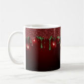 KERSTROOD MET RODE KERSTDRIKPATROON KOFFIEMOK (Links)