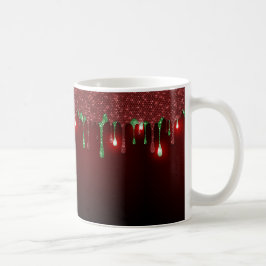 KERSTROOD MET RODE KERSTDRIKPATROON KOFFIEMOK