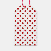 kerstrood met witte polka stip gestreept Label Cadeaulabel (Voorkant)
