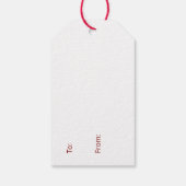 kerstrood met witte polka stip gestreept Label Cadeaulabel (Achterkant)
