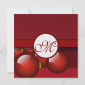 Kerstrood Ornament Weddenschap Kaart (Achterkant)