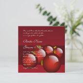 Kerstrood Ornament Weddenschap Kaart (Staand voorkant)