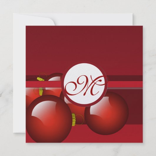 Kerstrood Ornament Weddenschap Kaart (Achterkant)