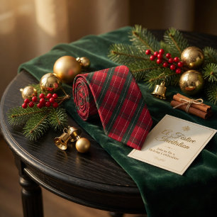 Kerstrood Patroon Stropdas