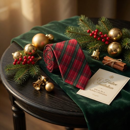 Kerstrood Patroon Stropdas