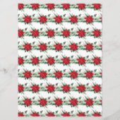 Kerstrood Poinsettia Bloemen Trouwmenu Menu (Achterkant)