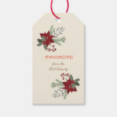 Kerstrood Poinsettia Cadeaulabel (Voorkant)