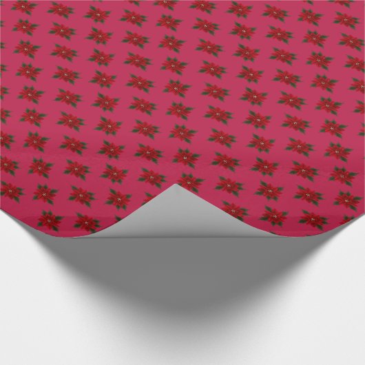 Kerstrood Poinsettia Cadeaupapier (Hoek)