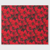 Kerstrood poinsettia holiday-omslagpapier cadeaupapier (Vlak)