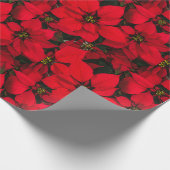 Kerstrood poinsettia holiday-omslagpapier cadeaupapier (Hoek)