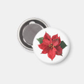 Kerstrood Poinsettia Magneet (Voorkant / Achterkant)
