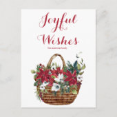 Kerstrood Poinsettia niet-foto Feestdagenkaart (Voorkant)