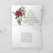 Kerstrood Poinsettia Pine Bible Isaiah 9:6 Feestdagen Kaart (Binnen)