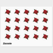 Kerstrood Poinsettia Sticker (Vel)