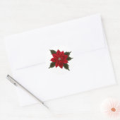 Kerstrood Poinsettia Sticker (Envelop)