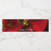 kerstrood Poinsettia waterflesetiket Waterfles Etiket (Enkel label)