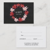 Kerstrood Poinsettia Wreatft-certificaat Kortingskaartje (Voorkant / Achterkant)