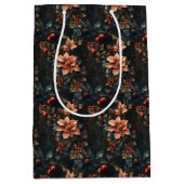 Kerstrood Poinsettias Medium Cadeauzakje (Voorkant)