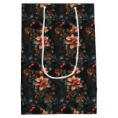 Kerstrood Poinsettias Medium Cadeauzakje (Achterkant)