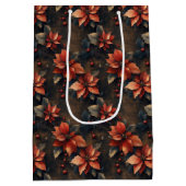 Kerstrood Poinsettias Medium Cadeauzakje (Achterkant)