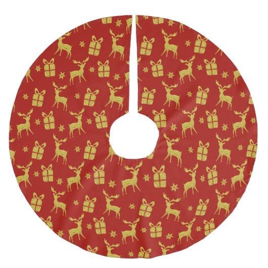 Kerstrood-rendierkoorts Cadeau Snowflake Kerstboom Rok (Voorkant)