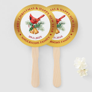 Kerstrood Robin ornament goud en wit Handwaaier