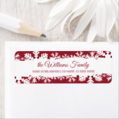 Kerstrood — Rustic Snowflake — Terugkeeradres Etiket (Insitu)