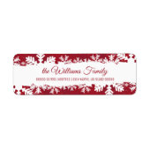 Kerstrood — Rustic Snowflake — Terugkeeradres Etiket (Voorkant)