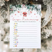 Kerstrood Santa Baby Emoji Pictionary Game Kaart