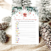 Kerstrood Santa Baby Emoji Pictionary Game Kaart