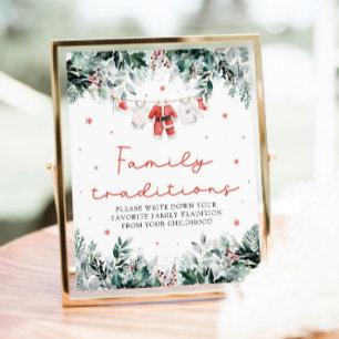 Kerstrood Santa Baby Familie Tradities Spel Poster