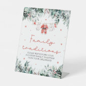 Kerstrood Santa Baby Familie Tradities Spel Reclamebord Met Voetstuk (Voorkant)